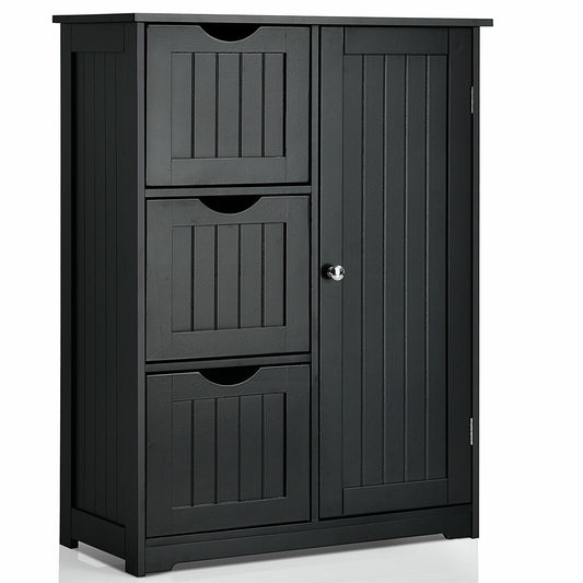 Compact Bathroom Storage Cabinet with 3 Drawers & Adjustable Shelf for Organized Storage
