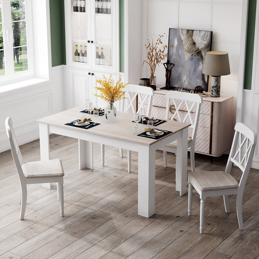 Spacious 47 Inch Dining Table for Kitchen and Small Dining Areas - Light Grey
