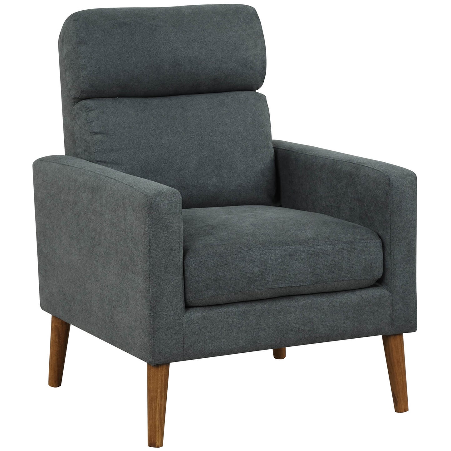 Modern Accent Chair with Lint Fabric Upholstery and Solid Wood Legs