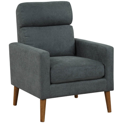 Modern Accent Chair with Lint Fabric Upholstery and Solid Wood Legs