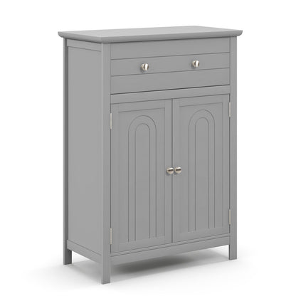 Modern 2 Door Storage Cabinet with Drawer & Adjustable Shelf