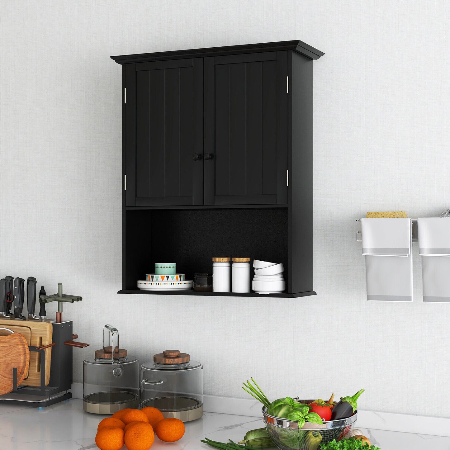 Wall-Mounted Medicine Cabinet with Adjustable Shelves and Storage