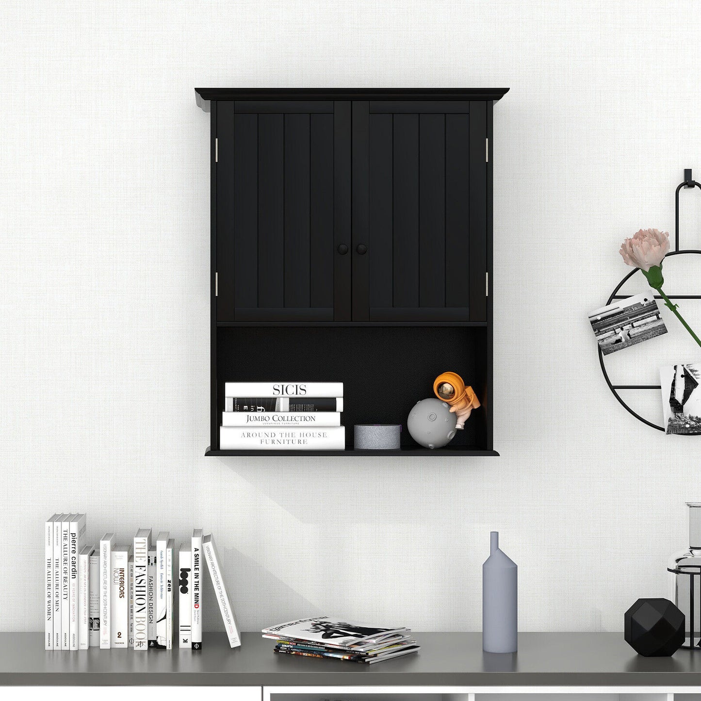 Wall-Mounted Medicine Cabinet with Adjustable Shelves and Storage