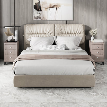 Sleek Modern Nightstand with Ample Storage and 3 Drawers - Grey