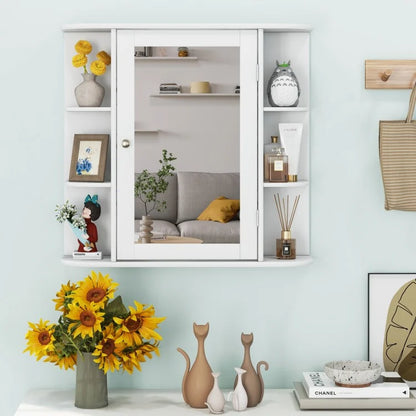 Wall-Mounted Bathroom Cabinet with Mirror, Adjustable Shelves & Ample Storage