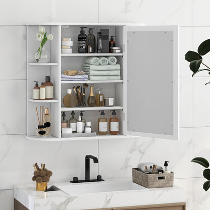 Wall-Mounted Bathroom Cabinet with Mirror, Adjustable Shelves & Ample Storage