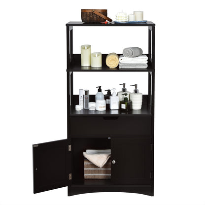 MDF Multifunctional Storage Cabinet with Shelves, Drawer & Enclosed Cabinet