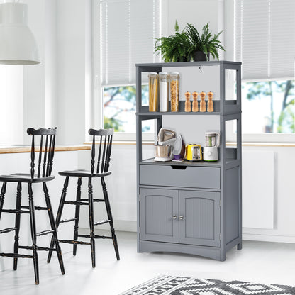 MDF Multifunctional Storage Cabinet with Shelves, Drawer & Enclosed Cabinet