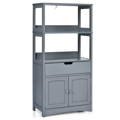 MDF Multifunctional Storage Cabinet with Shelves, Drawer & Enclosed Cabinet
