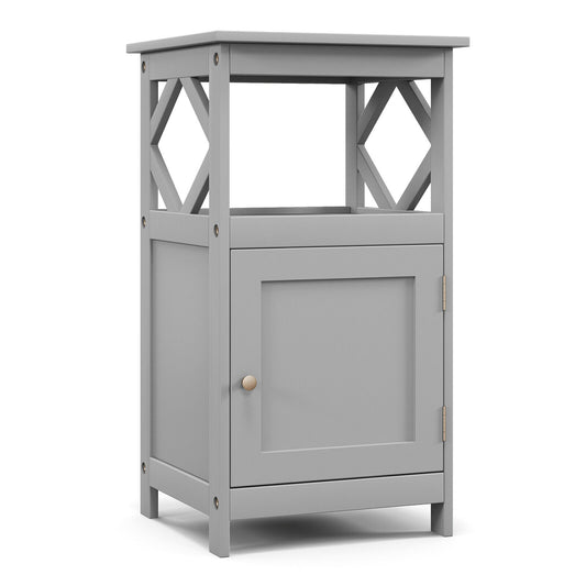 Stylish Bathroom Floor Cabinet with Open Shelf & Single Door Storage