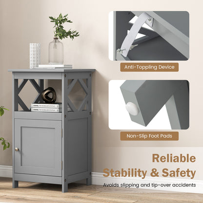 Stylish Bathroom Floor Cabinet with Open Shelf & Single Door Storage