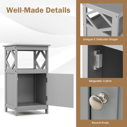 Stylish Bathroom Floor Cabinet with Open Shelf & Single Door Storage