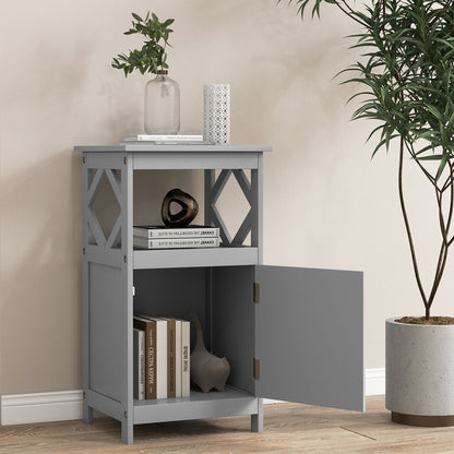 Stylish Bathroom Floor Cabinet with Open Shelf & Single Door Storage