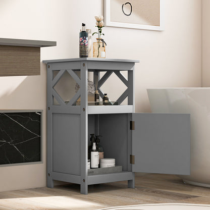 Stylish Bathroom Floor Cabinet with Open Shelf & Single Door Storage