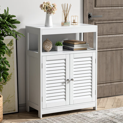 Stylish Freestanding Bathroom Cabinet with Adjustable Shelf & Shutter Doors