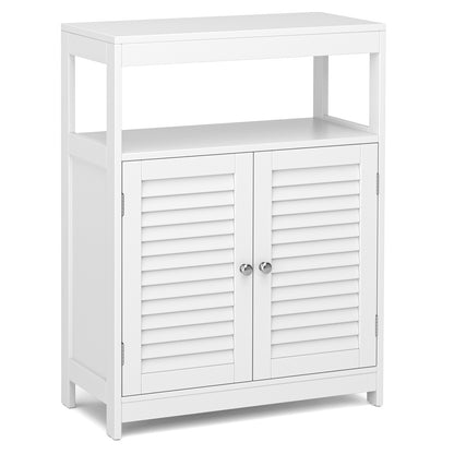 Stylish Freestanding Bathroom Cabinet with Adjustable Shelf & Shutter Doors