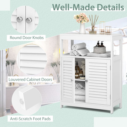Stylish Freestanding Bathroom Cabinet with Adjustable Shelf & Shutter Doors