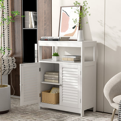 Stylish Freestanding Bathroom Cabinet with Adjustable Shelf & Shutter Doors
