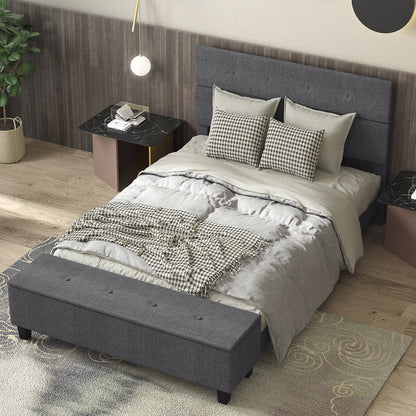 Upholstered Bed Frame with Ottoman Storage – Full Size