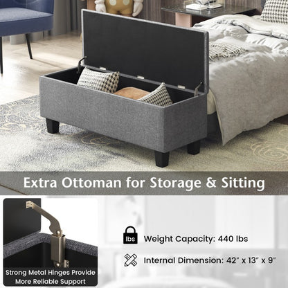 Upholstered Bed Frame with Ottoman Storage – Twin Size