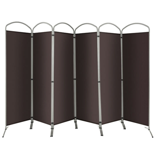 6 Foot 6-Panel Folding Freestanding Room Divider for Ultimate Privacy - Brown