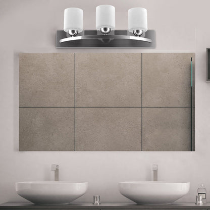 Elegant 3 Light Brushed Nickel Vanity Wall Sconce with Frosted Glass Shades