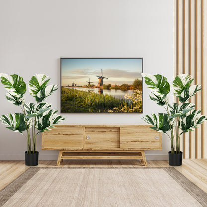 2 Pack 4ft Artificial Monstera Deliciosa Plants for Indoor and Outdoor Decor