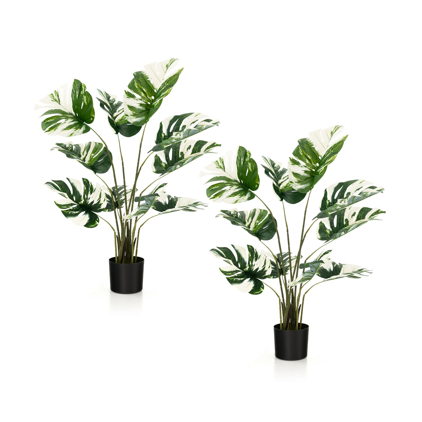 2 Pack 4ft Artificial Monstera Deliciosa Plants for Indoor and Outdoor Decor