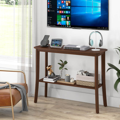 Modern 2-Tier Console Table with Open Shelf for Entryway or Living Room