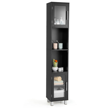 71" Tall Bathroom Storage Cabinet with Display Shelves & Organizer for Bedroom