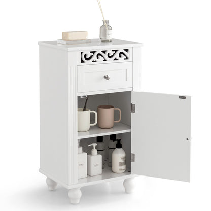 Versatile Bathroom Storage Cabinet with Drawer & Adjustable Shelf