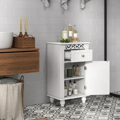 Versatile Bathroom Storage Cabinet with Drawer & Adjustable Shelf