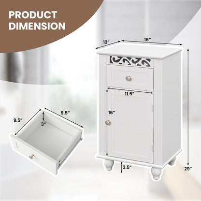 Versatile Bathroom Storage Cabinet with Drawer & Adjustable Shelf