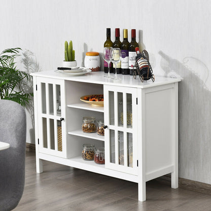 Modern Wooden TV Stand Cabinet with Storage for TVs up to 50 Inches – White Finish