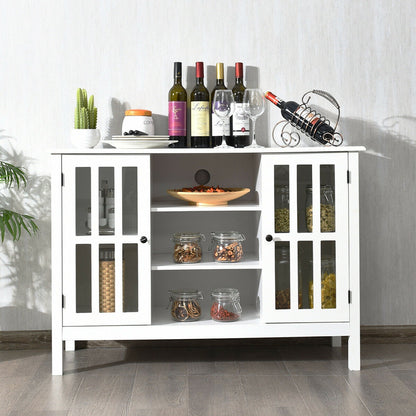 Modern Wooden TV Stand Cabinet with Storage for TVs up to 50 Inches – White Finish