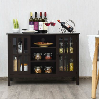 Modern Wooden TV Stand Cabinet with Storage for TVs up to 50 Inches – Brown Finish