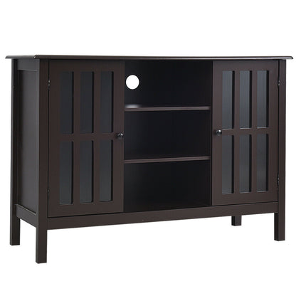 Modern Wooden TV Stand Cabinet with Storage for TVs up to 50 Inches – Brown Finish