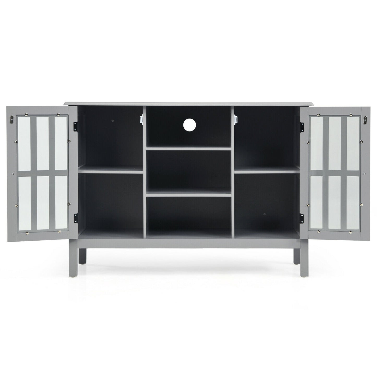 Modern Wooden TV Stand Cabinet with Storage for TVs up to 50 Inches – Grey