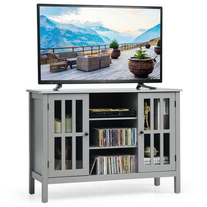 Modern Wooden TV Stand Cabinet with Storage for TVs up to 50 Inches – Grey