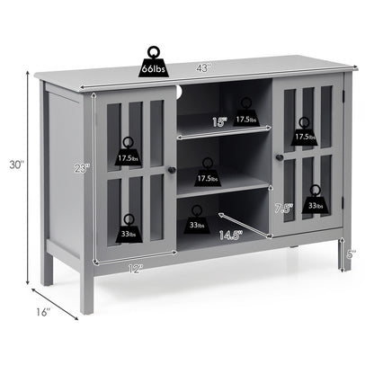 Modern Wooden TV Stand Cabinet with Storage for TVs up to 50 Inches – Grey