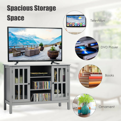 Modern Wooden TV Stand Cabinet with Storage for TVs up to 50 Inches – Grey