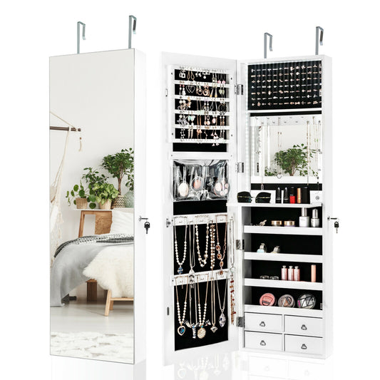 4 Drawer Multipurpose Storage Cabinet with Adjustable Shelves – White