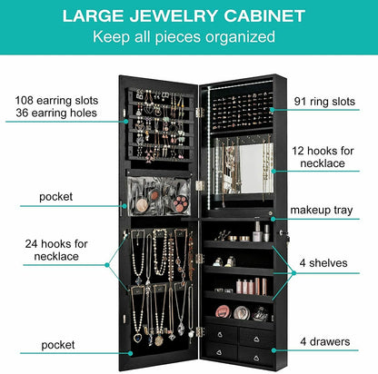 4 Drawer Multipurpose Storage Cabinet with Adjustable Shelves – Black