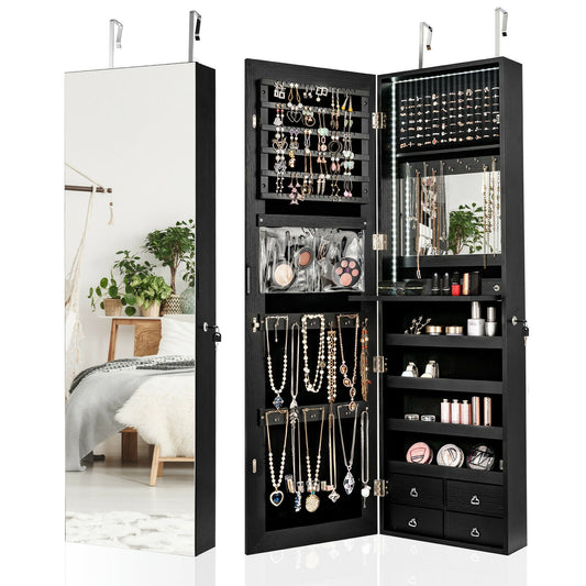 4 Drawer Multipurpose Storage Cabinet with Adjustable Shelves – Black