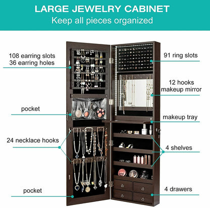 4 Drawer Multipurpose Storage Cabinet with Adjustable Shelves – Brown