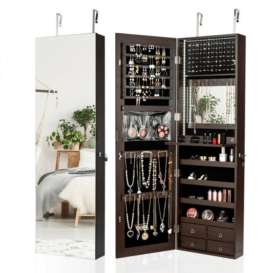 4 Drawer Multipurpose Storage Cabinet with Adjustable Shelves – Brown