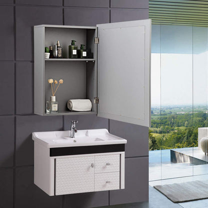 Modern Wall-Mounted Medicine Cabinet with Mirror and Adjustable Shelf