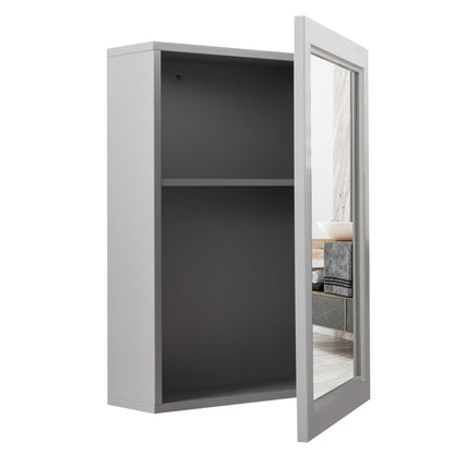 Modern Wall-Mounted Medicine Cabinet with Mirror and Adjustable Shelf