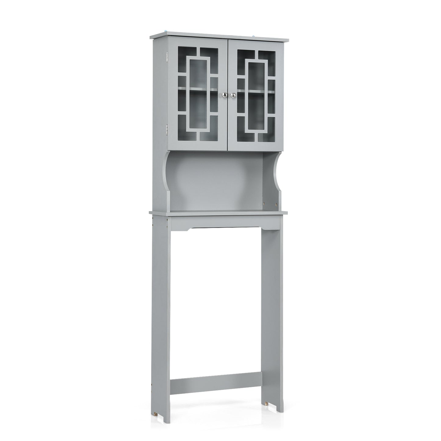 Over-the-Toilet Bathroom Spacesaver Cabinet with Door Storage