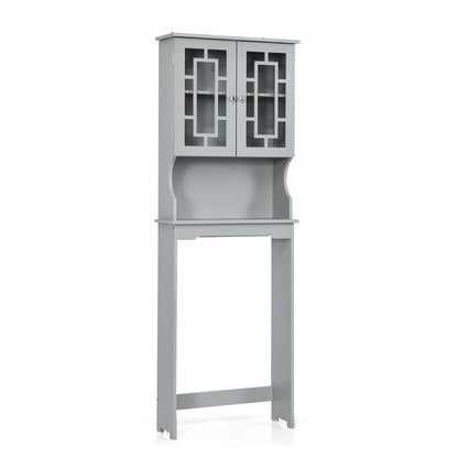 Over-the-Toilet Bathroom Spacesaver Cabinet with Door Storage